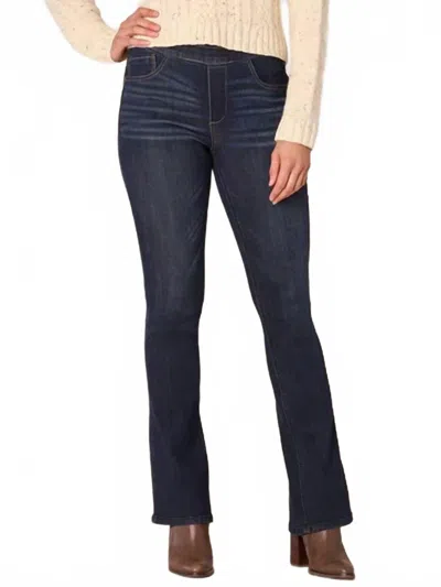 Democracy High Rise Itty Bitty Boot Glider Jeans In Indigo Denim In Blue