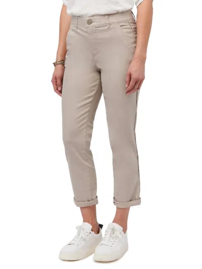 Democracy Women's Ab Solution High Rise Roll Cuff Trouser In Flax