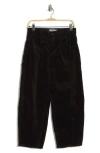 Democracy High Waist Barrel Corduroy Pants In Black