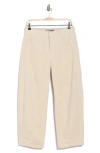 Democracy High Waist Barrel Corduroy Pants In Neutral