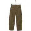 Democracy High Waist Barrel Leg Corduroy Pants In Green