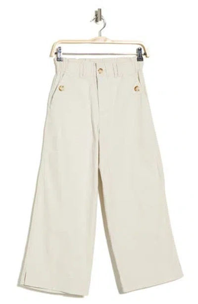 Democracy High Waist Crop Wide Leg Pants In Neutral
