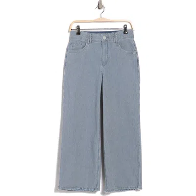 Democracy High Waist Fray Hem Wide Leg Jeans In Blue