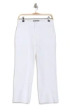 Democracy High Waist Raw Hem Crop Flare Leg Jeans In White