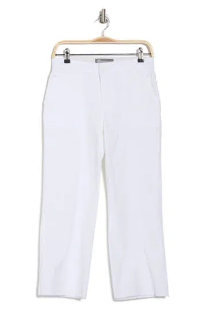 Democracy High Waist Raw Hem Crop Flare Leg Jeans In White