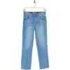 Democracy High Waist Utility Tapered Straight Leg Jeans In Light Blue Artisinal