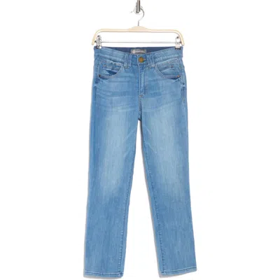 Democracy High Waist Utility Tapered Straight Leg Jeans In Light Blue Artisinal
