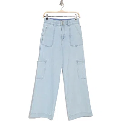 Democracy High Waist Wide Leg Carpenter Jeans In Light Blue
