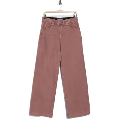 Democracy High Waist Wide Leg Jeans In Washed Rose Taupe