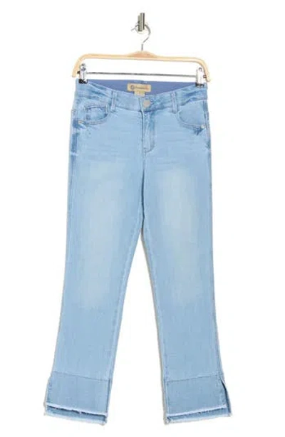 Democracy Kick Flare Step Hem Jeans In Powder Blue Artisnal