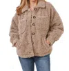 Democracy Long Blouson Raglan Sleeve Button Front Jacket In Portobello In Brown