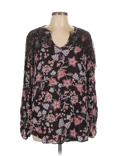 Pre-owned Democracy Long Sleeve Blouse In Black