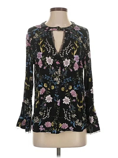 Pre-owned Democracy Long Sleeve Blouse In Black