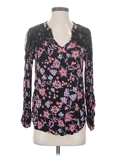 Pre-owned Democracy Long Sleeve Blouse In Black