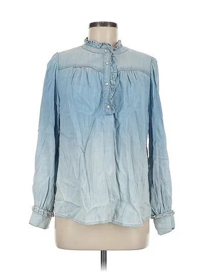 Pre-owned Democracy Long Sleeve Blouse In Blue