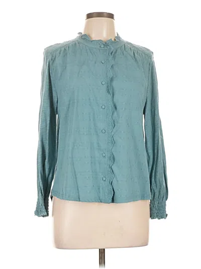 Pre-owned Democracy Long Sleeve Blouse In Blue