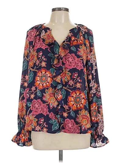 Pre-owned Democracy Long Sleeve Blouse In Blue