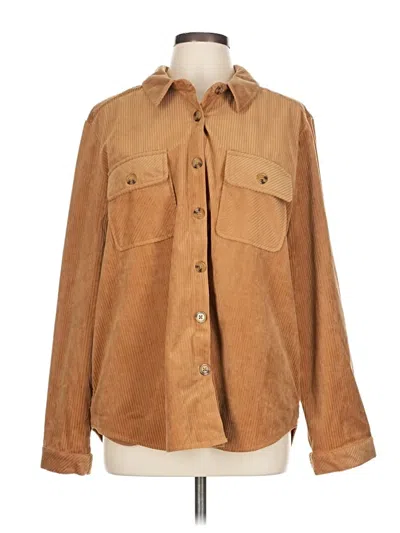 Pre-owned Democracy Long Sleeve Blouse In Brown