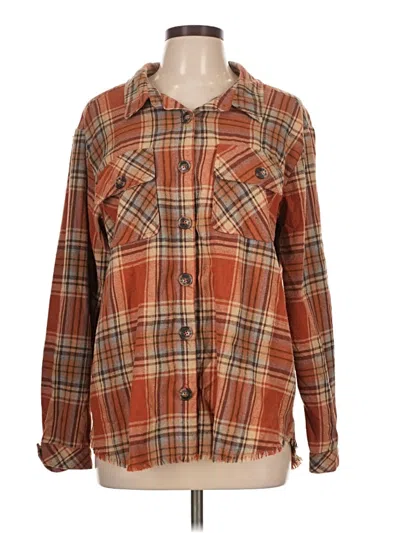 Pre-owned Democracy Long Sleeve Blouse In Brown