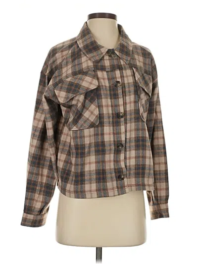 Pre-owned Democracy Long Sleeve Blouse In Brown