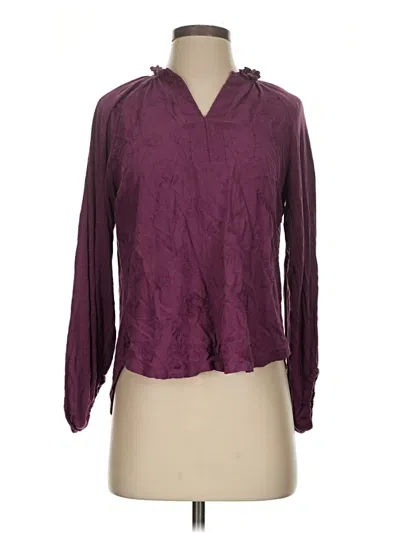 Pre-owned Democracy Long Sleeve Blouse In Burgundy