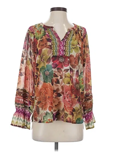 Pre-owned Democracy Long Sleeve Blouse In Green