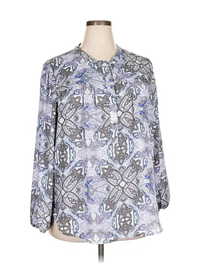 Pre-owned Democracy Long Sleeve Blouse In Silver