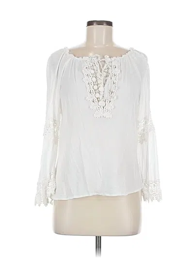 Pre-owned Democracy Long Sleeve Blouse In White