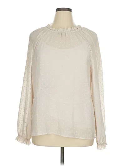 Pre-owned Democracy Long Sleeve Blouse In White