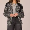 Democracy Long Sleeve Open Front Sweater Cardigan In Black Multi In Black