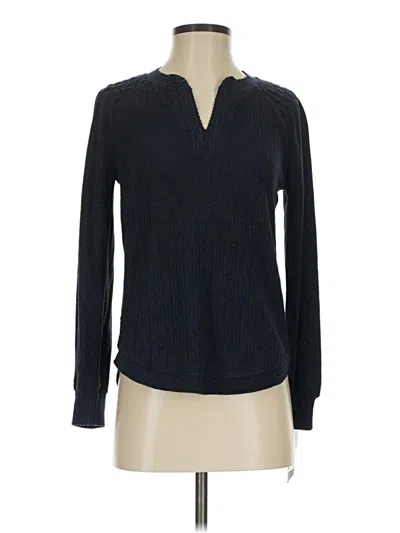 Democracy Long Sleeve Top Blue Collared Neckline Tops
