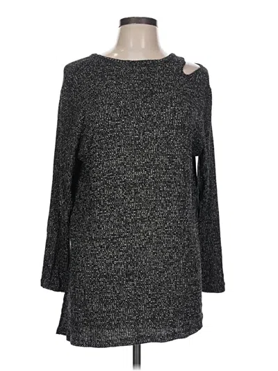 Pre-owned Democracy Long Sleeve Top Gray Boatneck Tops