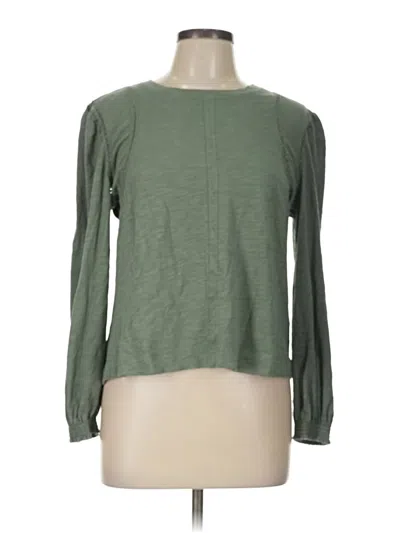 Pre-owned Democracy Long Sleeve Top Green Crew Neck Tops