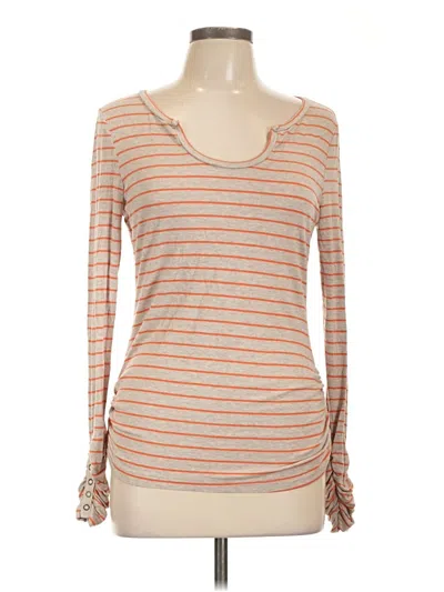 Pre-owned Democracy Long Sleeve Top Orange Sweetheart Neckline Tops