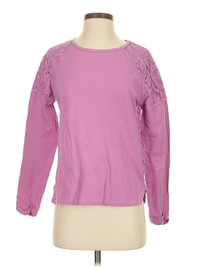 Pre-owned Democracy Long Sleeve Top Pink Crew Neck Tops