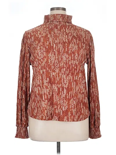 Pre-owned Democracy Long Sleeve Turtleneck In Brown