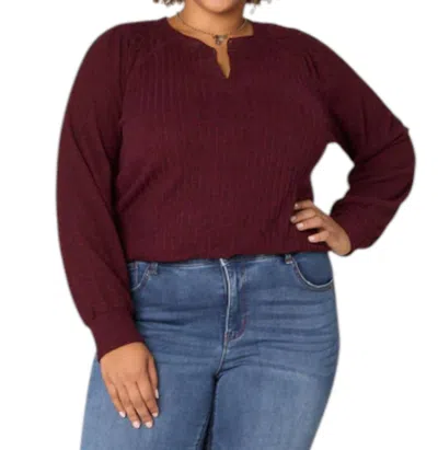 Democracy Long Smocked Top In Heather Wineberry In Multi