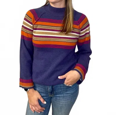 Democracy Mock Neck Bubble Hem Sweater In Purple