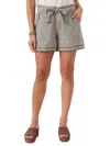 Democracy Moonrock Paper Bag Fray Hem Shorts In Moonrock Taupe White In Multi