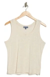 Democracy Notched Scoop Neck Tank Top In Neutral