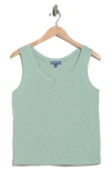 Democracy Notched Scoop Neck Tank Top In Green
