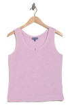 Democracy Notched Scoop Neck Tank Top In Purple