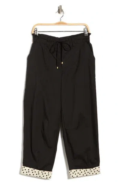 Democracy Paperbag Waist Barrel Pants In Black
