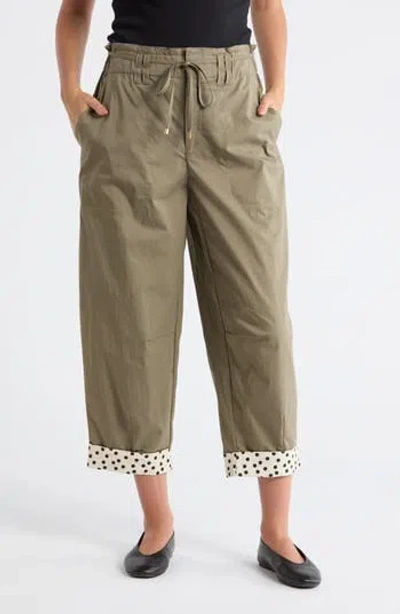 Democracy Paperbag Waist Barrel Pants In Brown