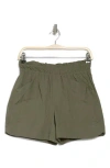 Democracy Paperbag Waist Shorts In Lily Pad