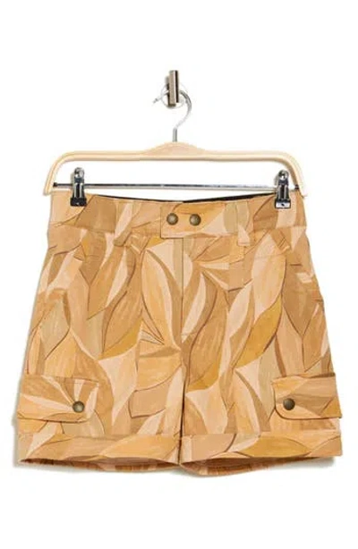 Democracy Patterned Cargo Shorts In Pale Oak Multi