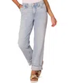 Democracy Women's "ab" Solution High-rise Rolled-cuff Boyfriend Jeans In Light Blue