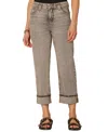 Democracy Petite "ab" Solution High Rise Cropped Boyfriend Jeans In Gray