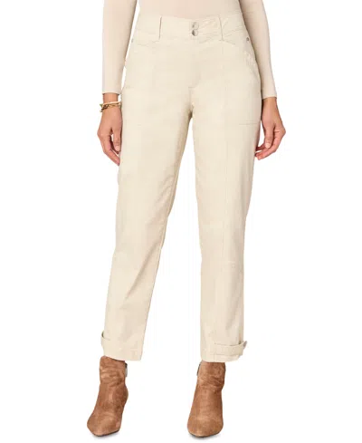 Democracy Petite Ab Solution High Rise Tapered Utility Pants In Stone