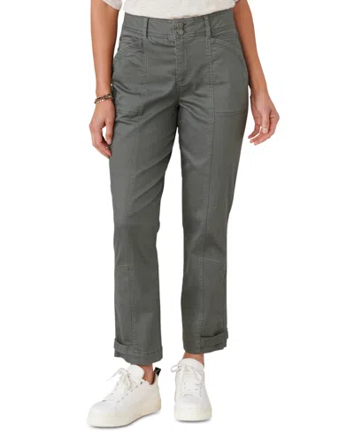 Democracy Petite Ab Solution High Rise Tapered Utility Pants In Thyme